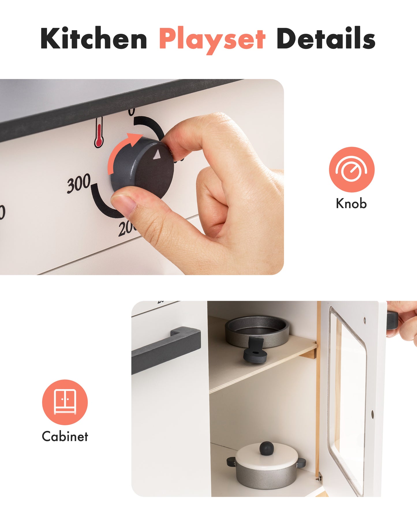 Robotime Kids Pretend Cooking Toy Set Kids Toy Wooden Kitchen Playset