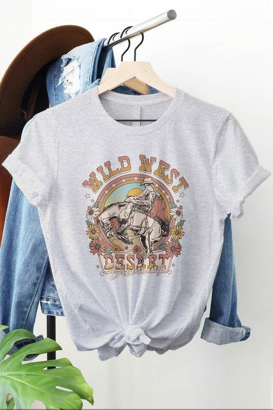 Wild West Cowboy Flowers Western Graphic Tee