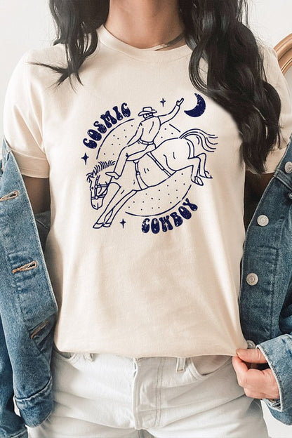 Cosmic Cowboy Space Horse Moon Graphic Tee