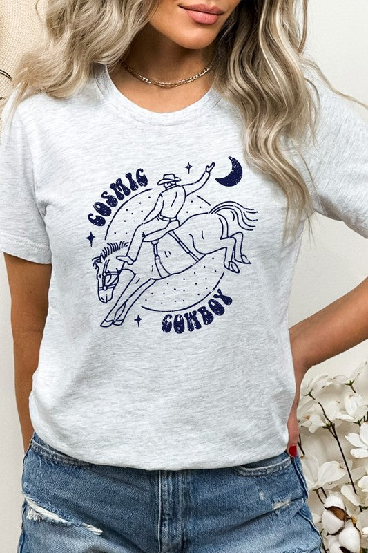 Cosmic Cowboy Space Horse Moon Graphic Tee