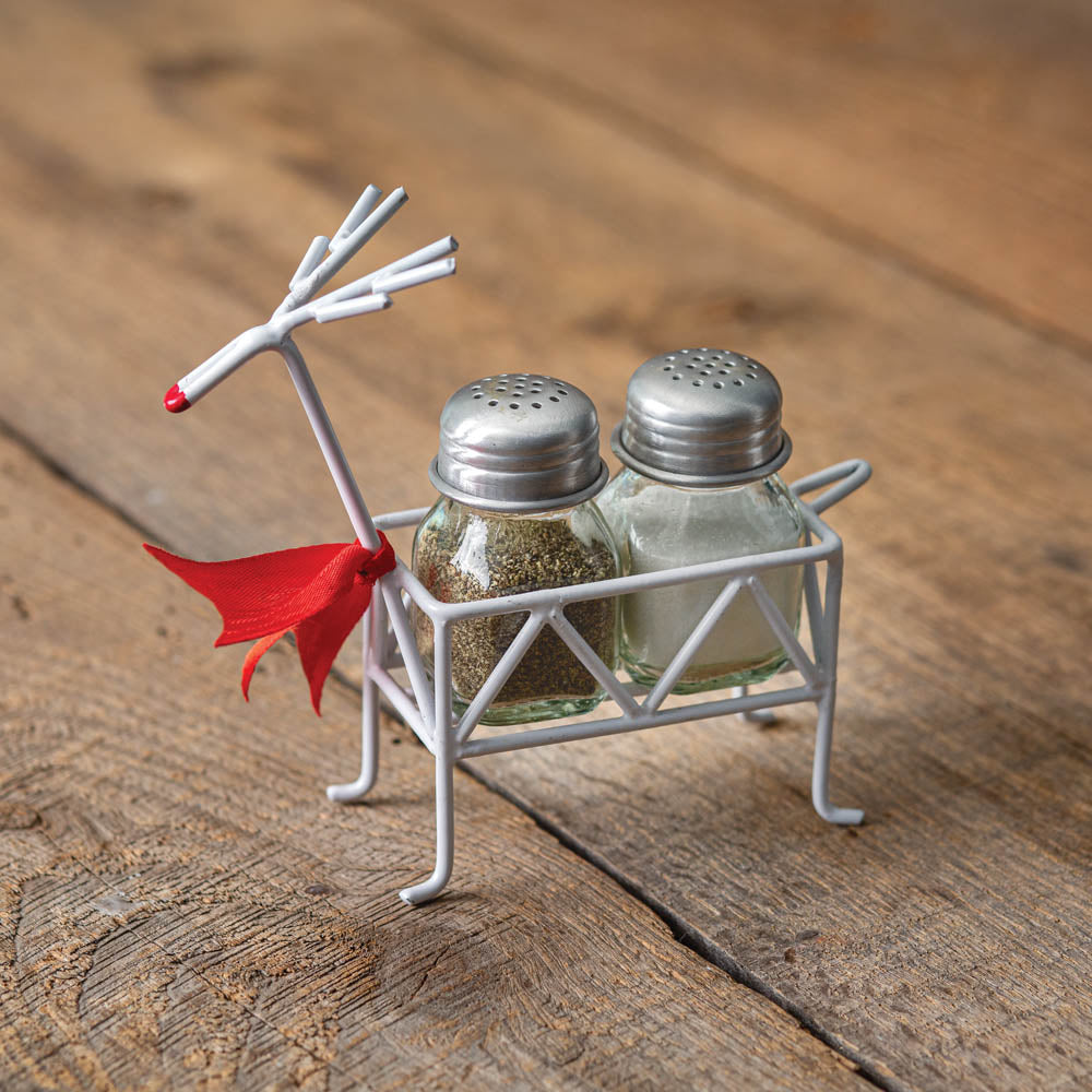 Red-Nosed Reindeer Salt and Pepper Caddy