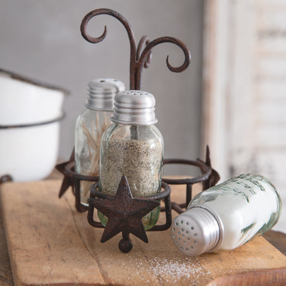 Primitive Star Salt Pepper and Toothpick Caddy