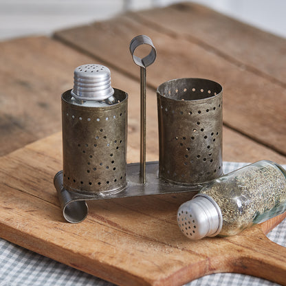 Punched Star Salt and Pepper Caddy