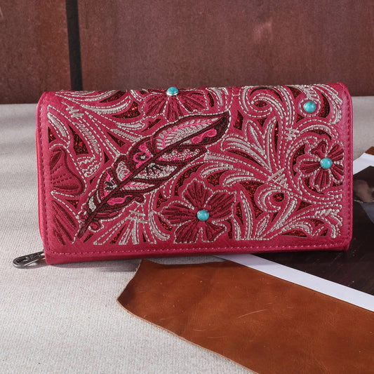 Montana West Embroidered Floral Cut-out Collection Wallet