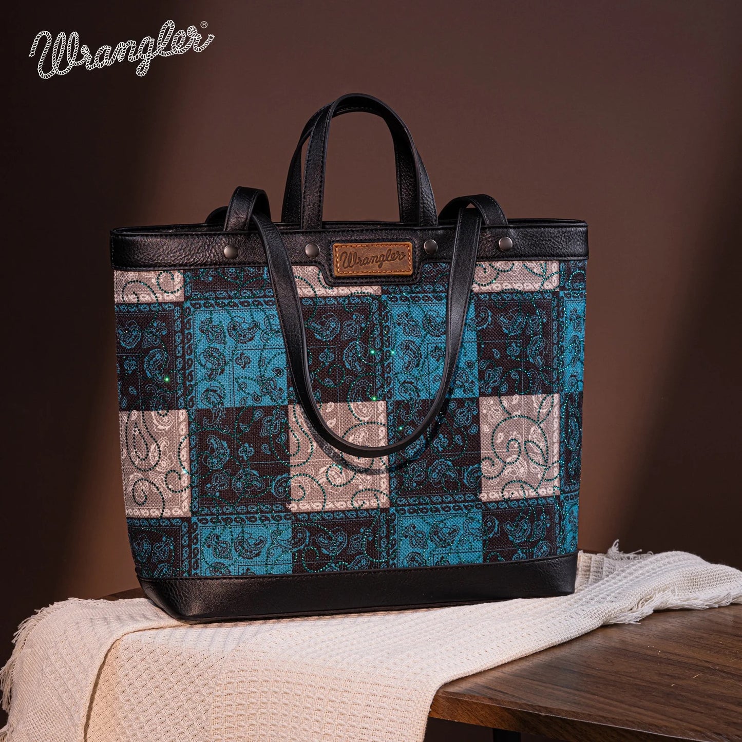 Wrangler Paisley Pattern Dual Sided Print Tote