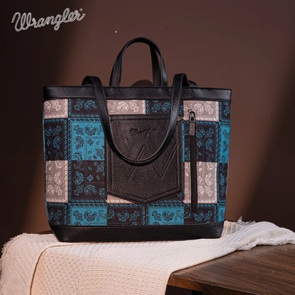 Wrangler Paisley Pattern Dual Sided Print Tote