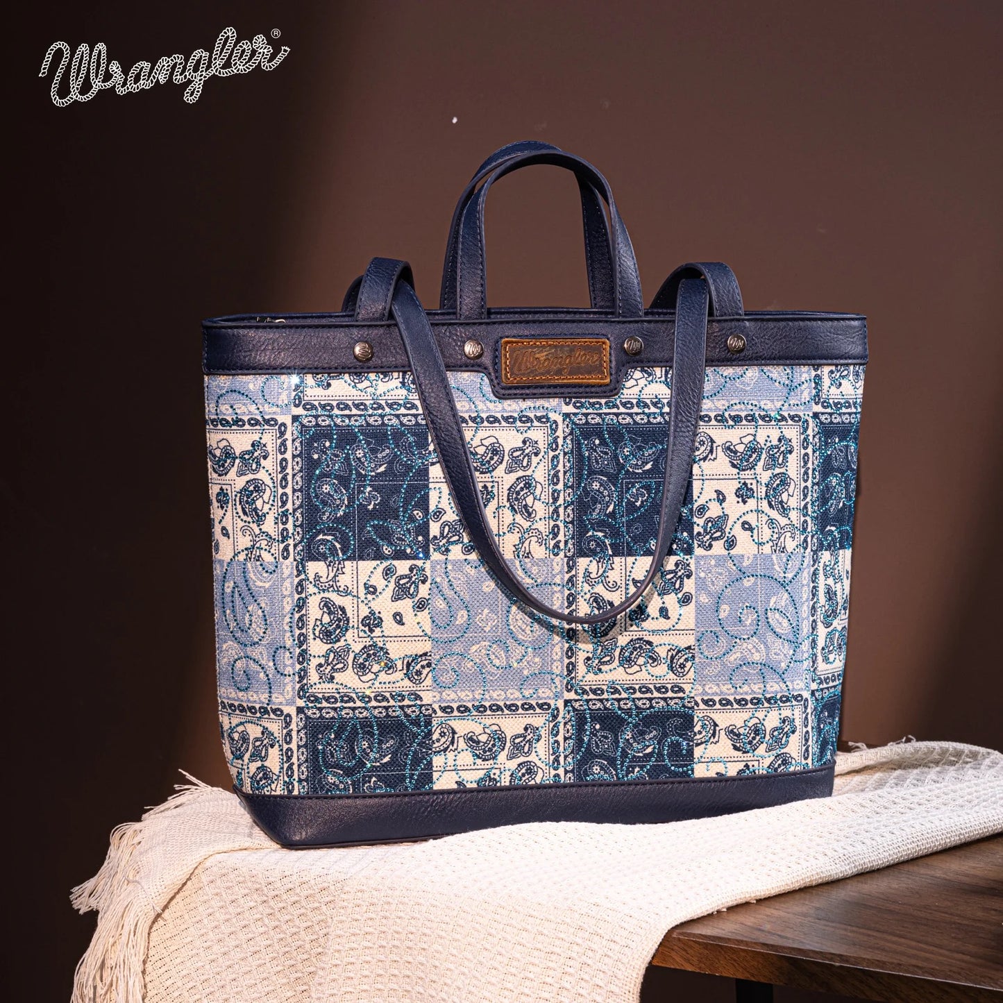 Wrangler Paisley Pattern Dual Sided Print Tote