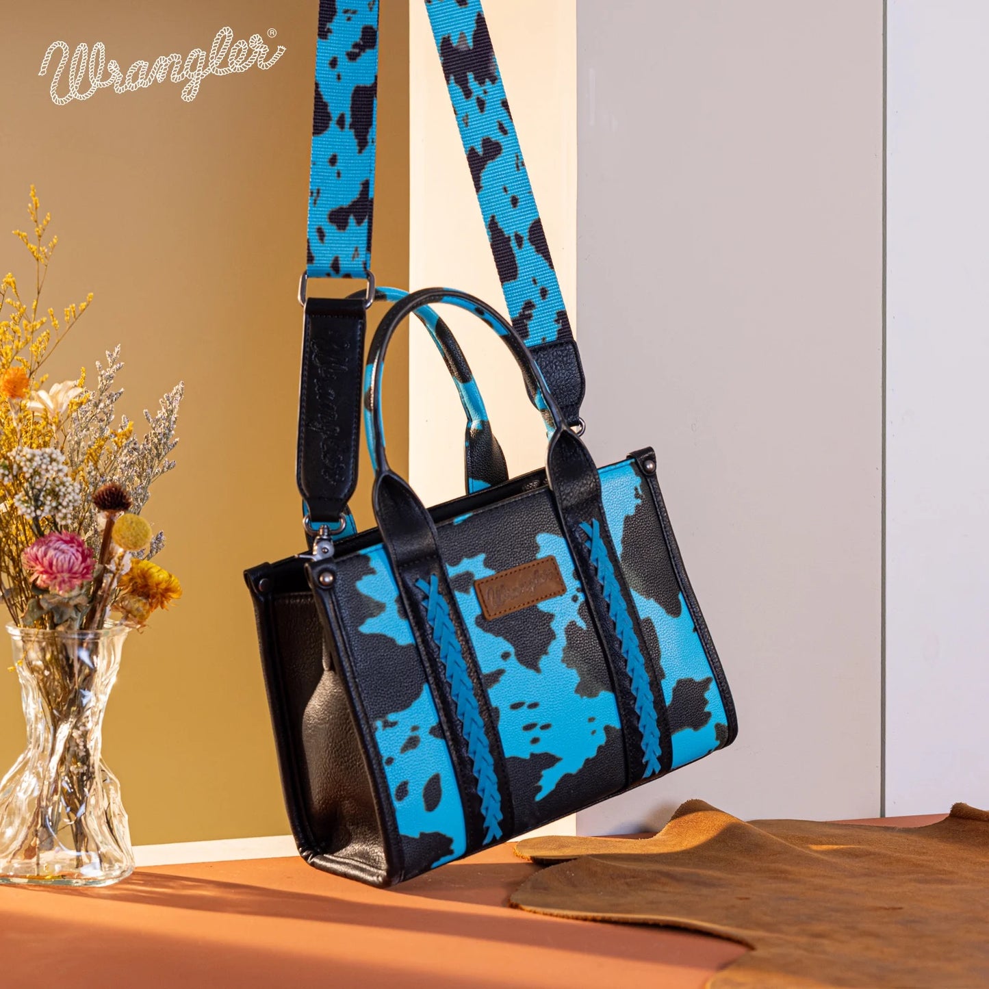 Wrangler Cow Print Concealed Carry Tote/Crossbody